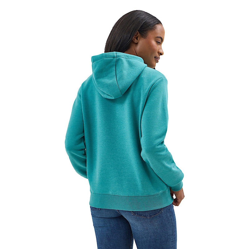 Wrangler Women’s Western Graphic Hoodie - Blue Green