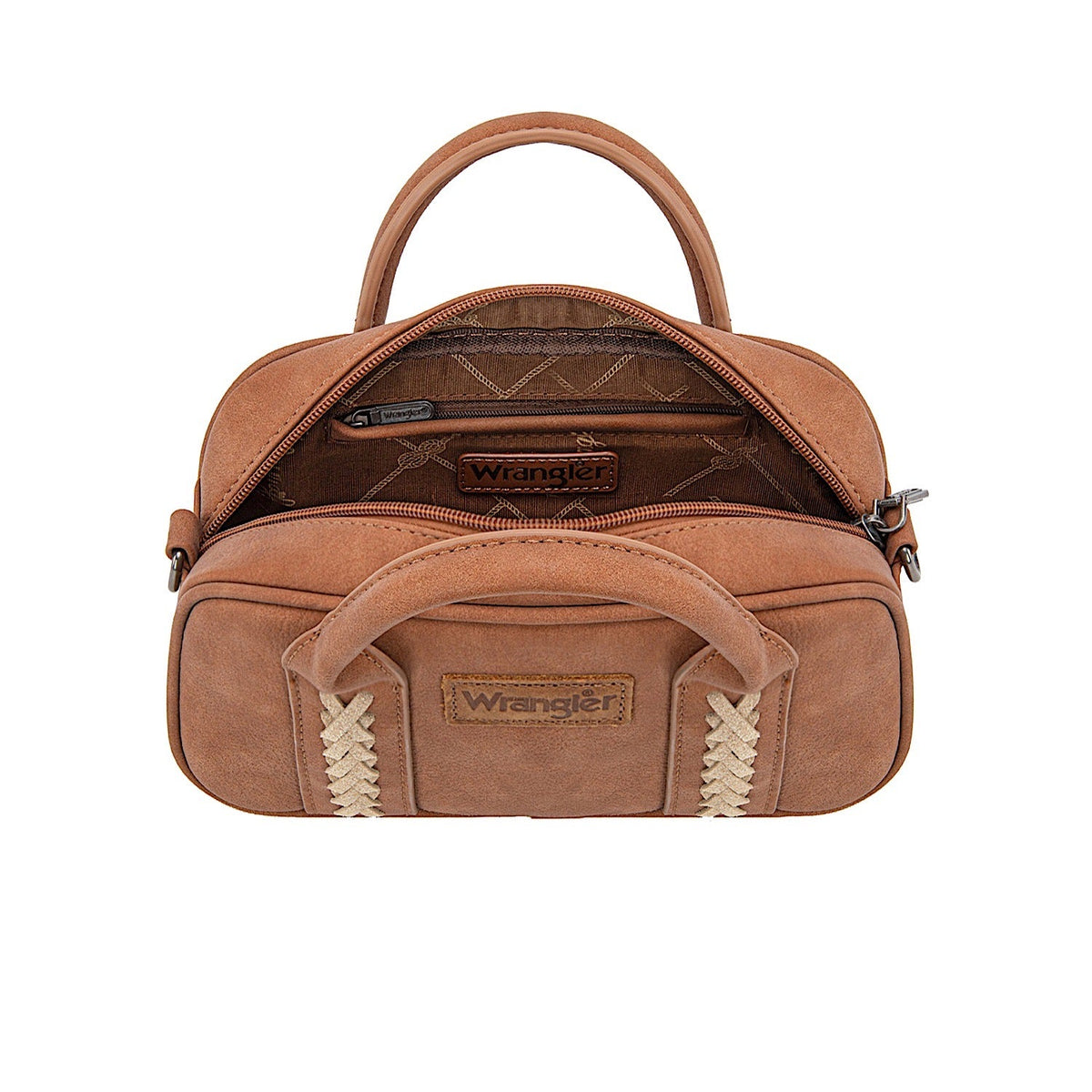 Wrangler Women’s Whipstitch Mini Crossbody Bag - Tan