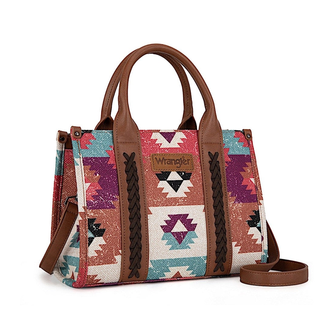 Wrangler Women’s Zena Aztec Crossbody Bag - Coffee