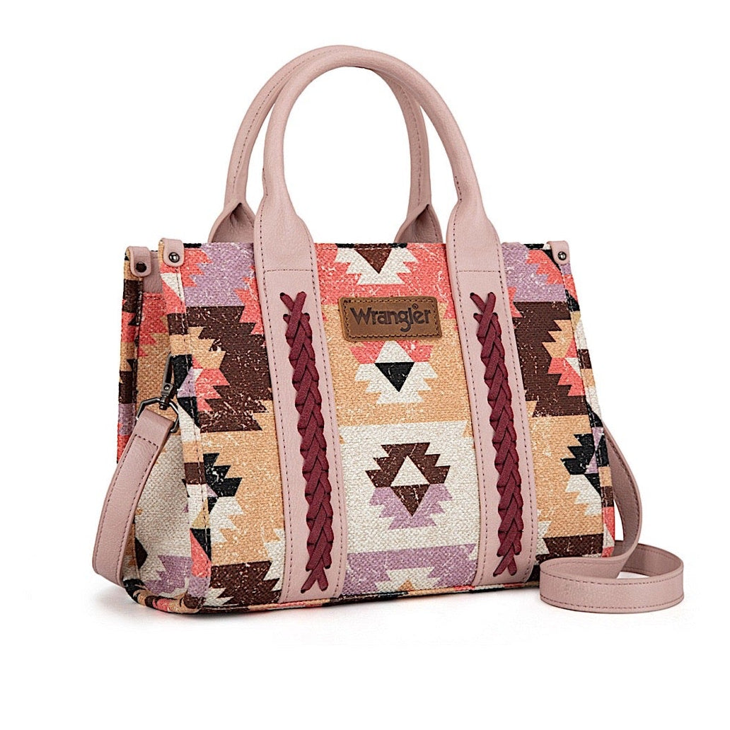 Wrangler Women’s Zena Aztec Crossbody Bag - Pink