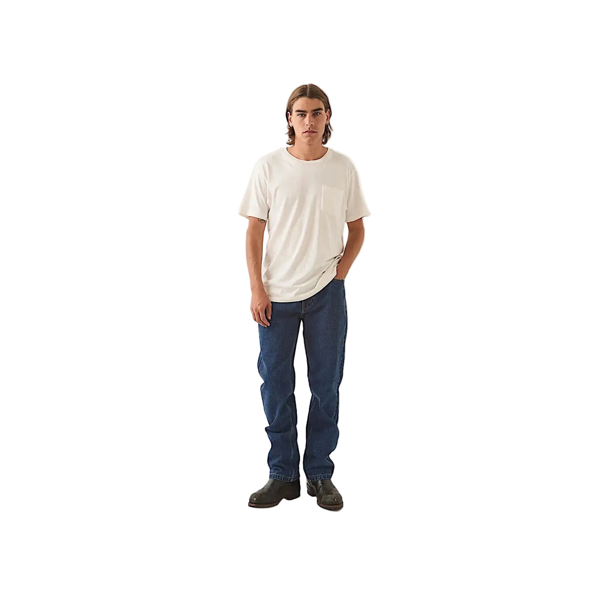 Brixton Men's Baseline Pocket T-Shirt - Off White Vintage Wash