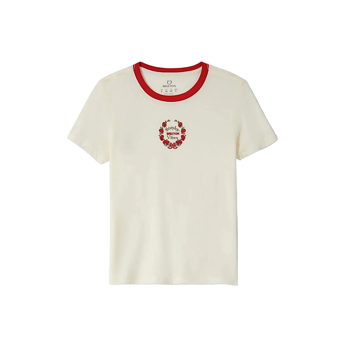 Brixton Women's Sunday Vibes Slim Crew T-Shirt - Off White