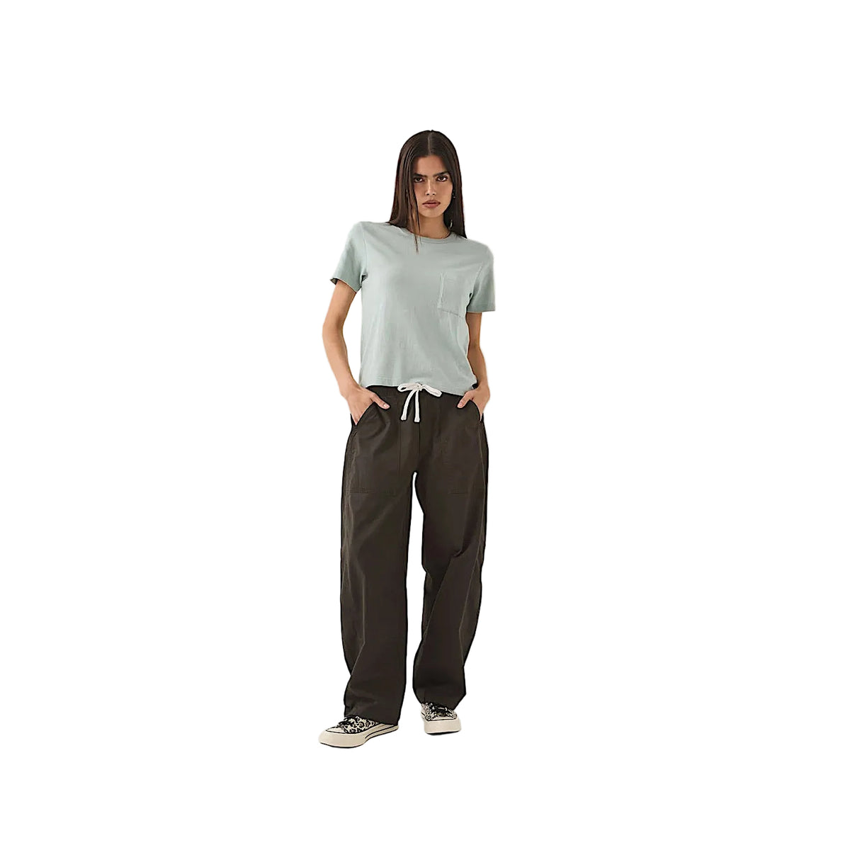 Brixton Women's Carefree Organic Garment Dye Perfect T Shirt - Seagrass