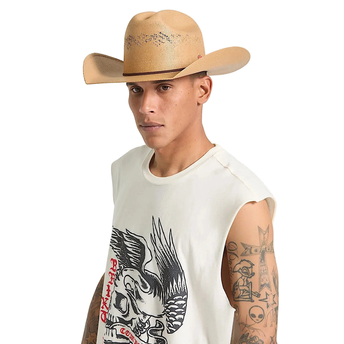 Brixton Lone Star Straw Cowboy Hat - Texas Gold