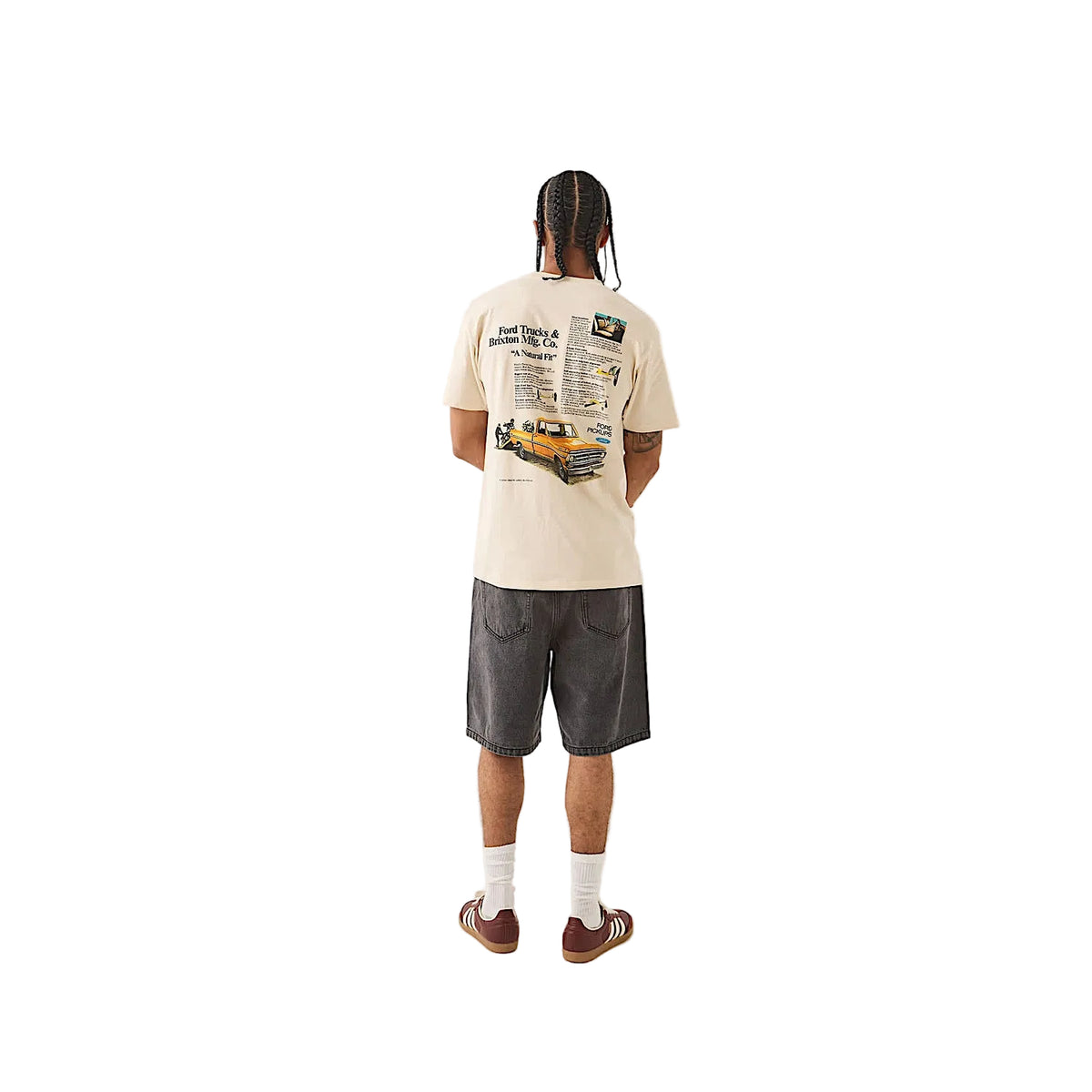 Brixton Men's Ford 71 Pick Up T-Shirt - Wimbledon White