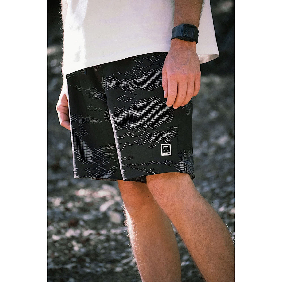 Brixton Men's Journey Active Short - Black Camo
