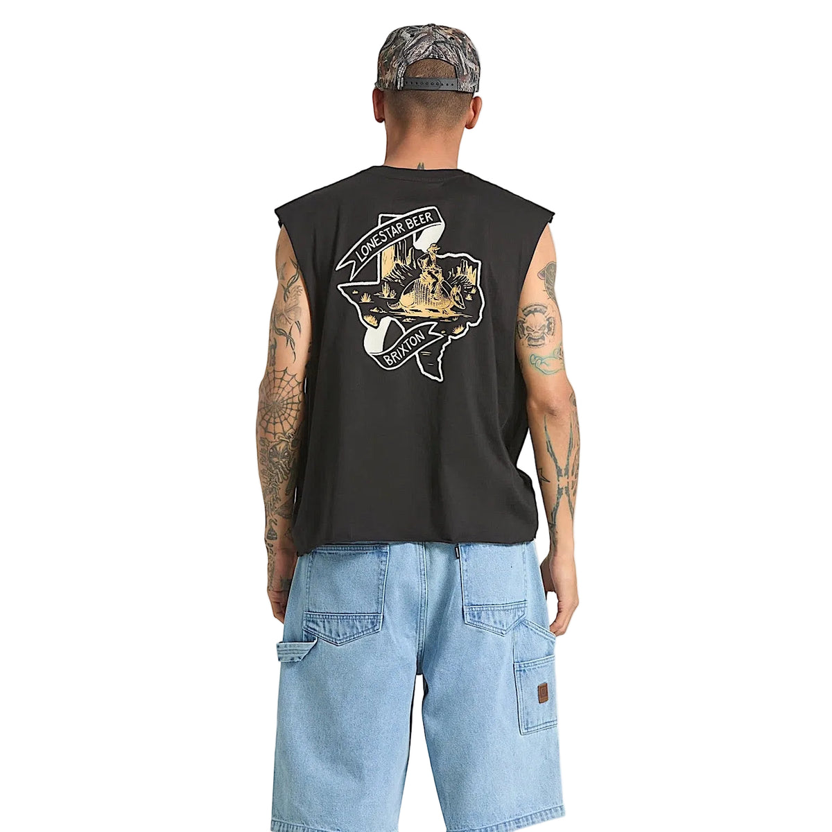 Brixton Men's Lone Star Armadillo Muscle T-Shirt - Black