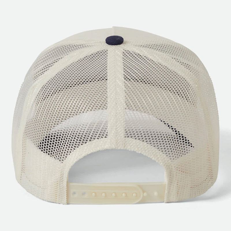 Brixton Hubal Netplus Trucker Hat - Off White/Midnight Blue