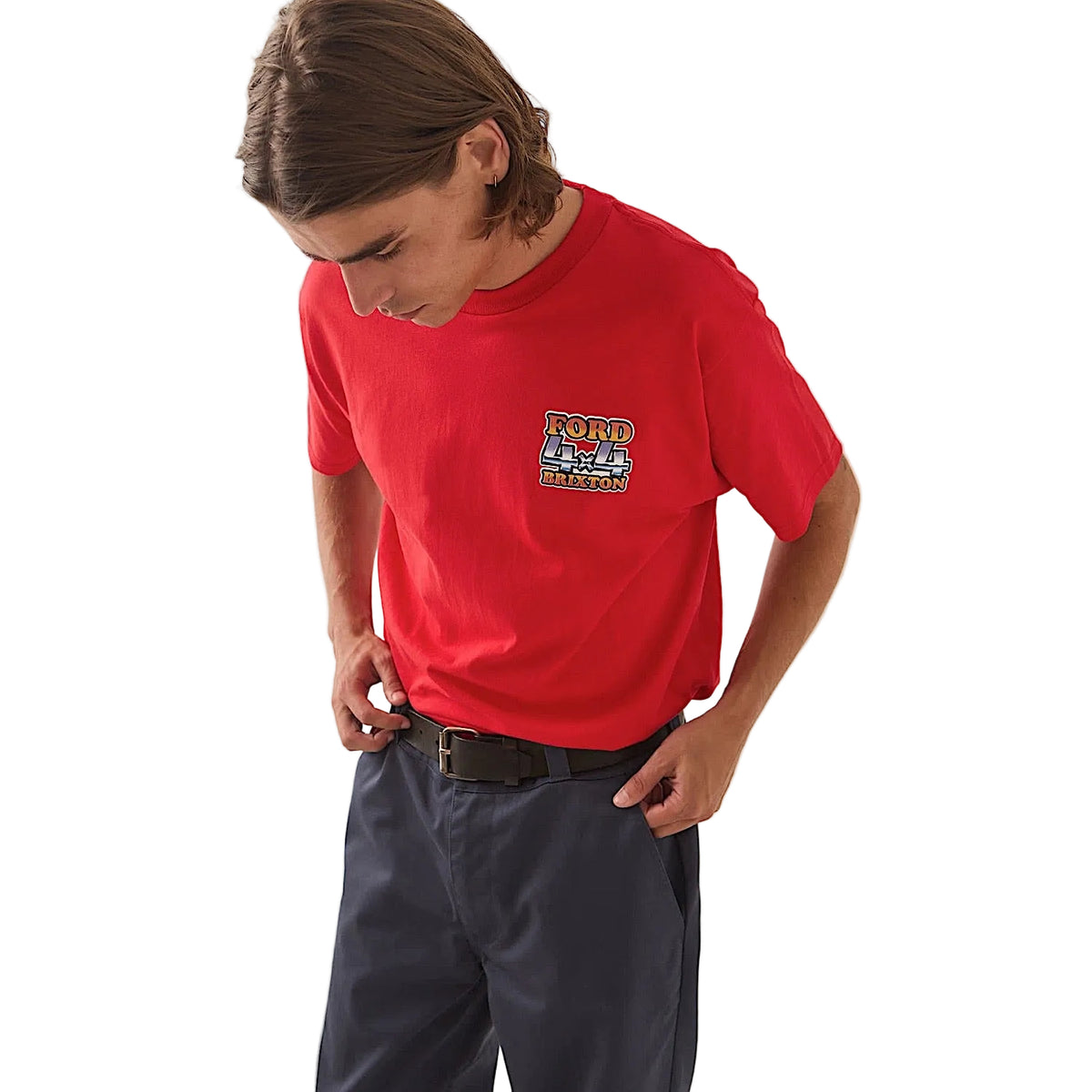 Brixton Men's Ford 4X4 Chrome T-Shirt - Rangoon Red