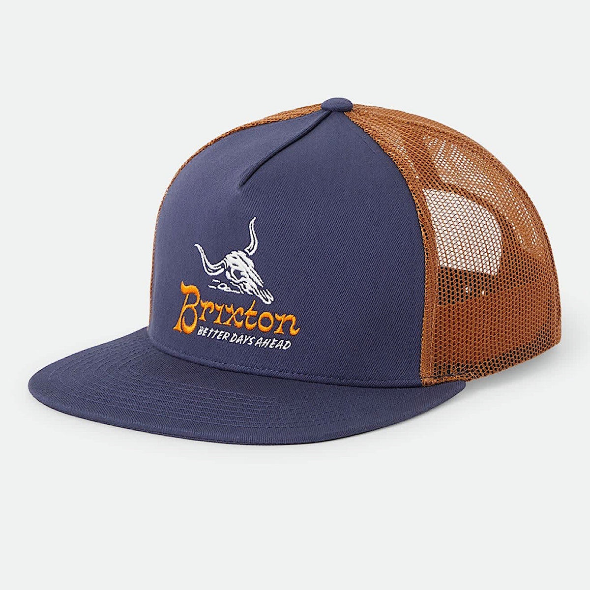 Brixton Barren Netplus Trucker Cap - Navy/Brown Sugar