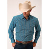 Roper Mens Amarillo Collection L/S Shirt Print Blue