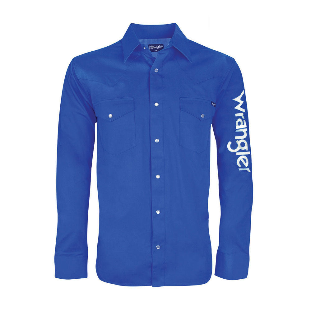 Wrangler Men's Logo Rodeo Shirt Cobalt
