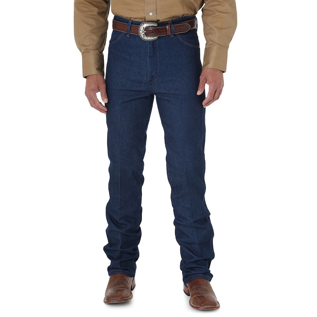 Wrangler Men's Premium Cowboy Cut Regular Stretch Slim Fit Jean - 34" Leg Indigo
