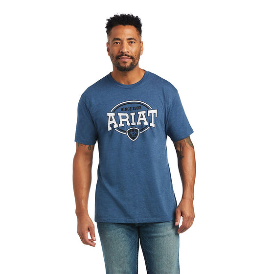 Ariat Mens 93 Shield T-Shirt Sailor Blue Heather