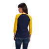 Ariat Womens REAL Arrow Classic Fit 3/4 Sleeve Top Navy Eclipse