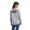 Ariat Womens REAL Southwest Oversized Graphic L/S Top Heather Grey