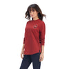 Ariat Womens REAL Southwest Oversized Graphic L/S Top Rouge Red Heather