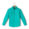 Ariat Youth Rebar Half Button L/S Workshirt Turquoise