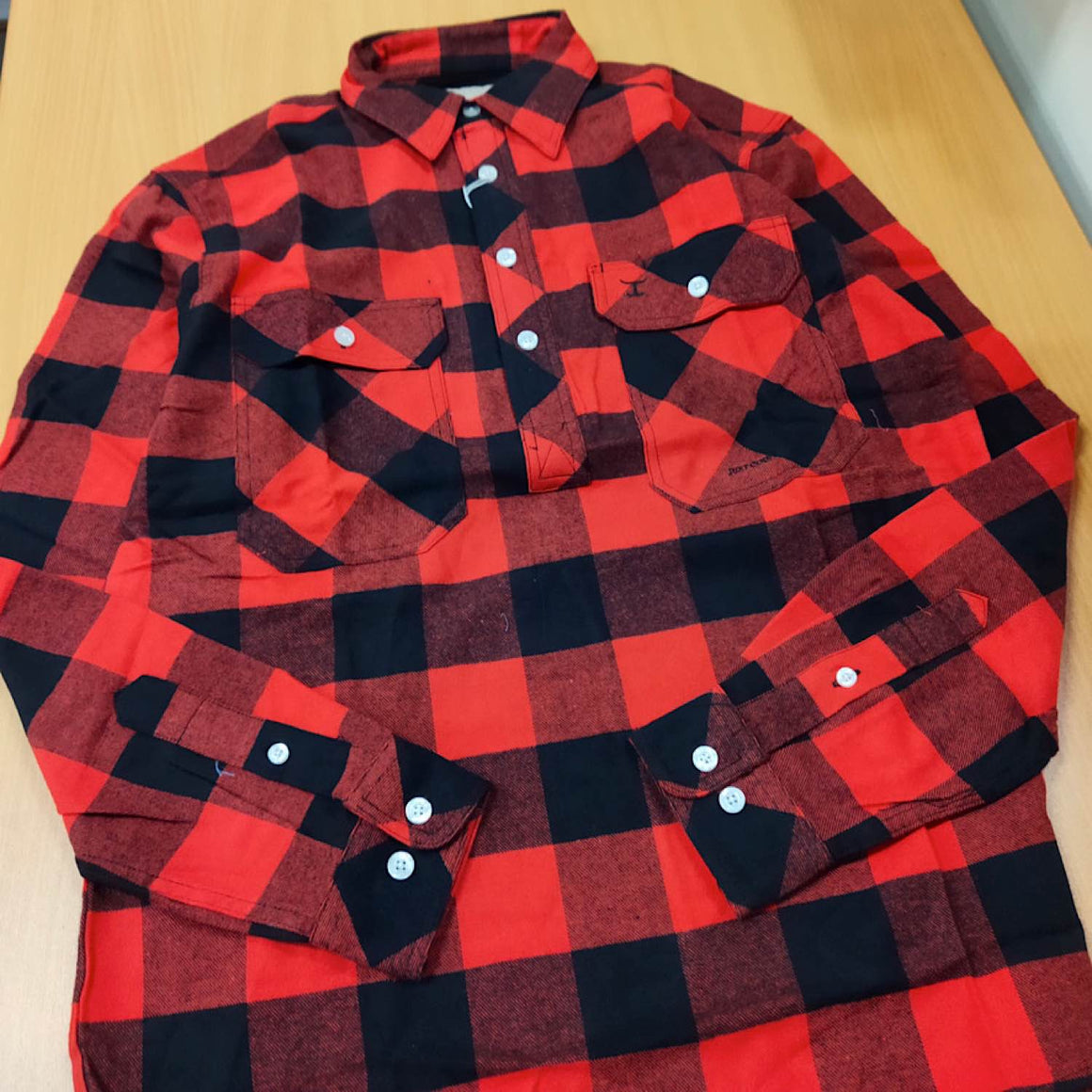 Just Country Mens Cameron Flannel Workshirt Red/Black
