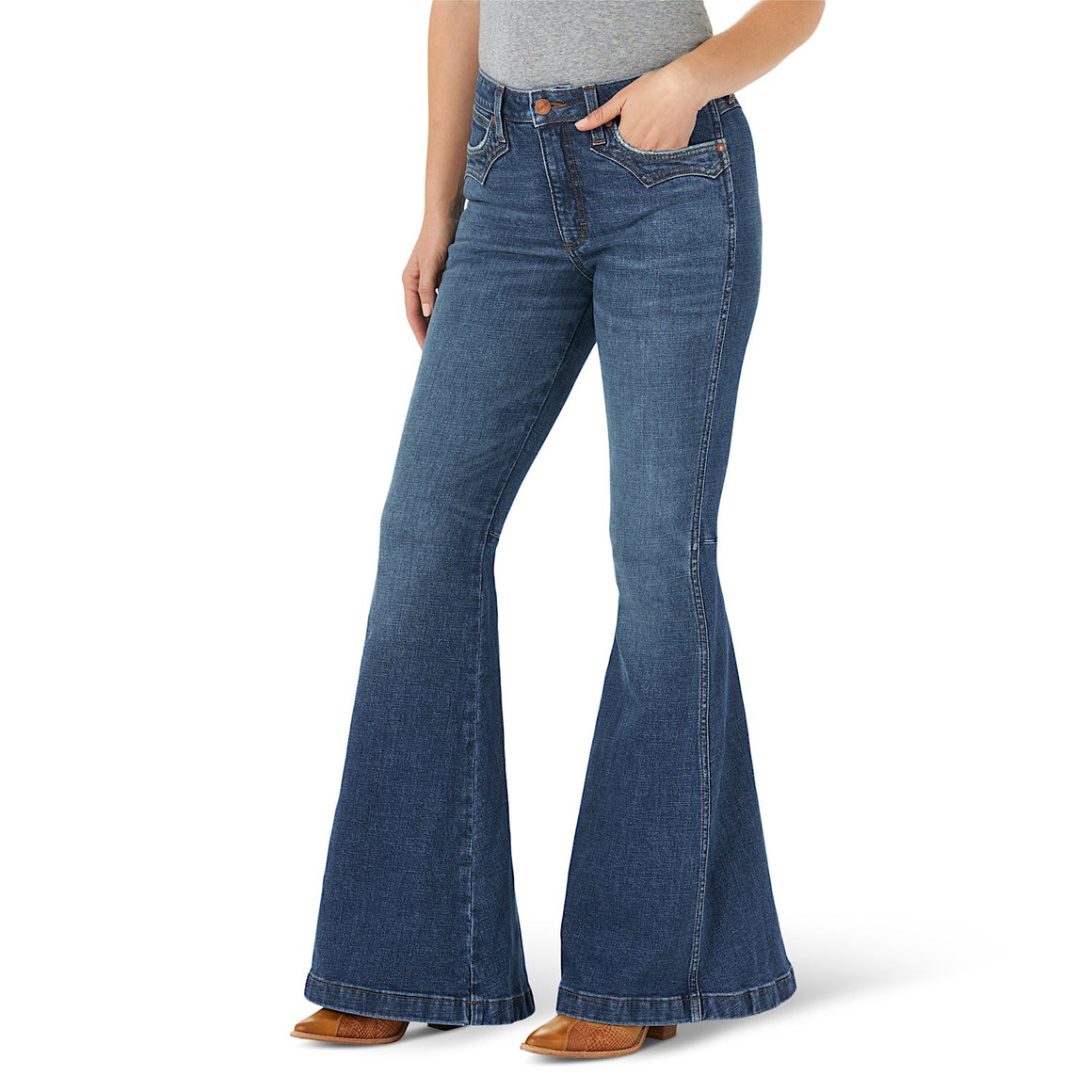 Wrangler Womens Retro High Rise Trumpet Flare Jean Wyetta