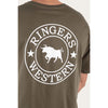 Ringers Western Signature Bull Men's Classic Fit T-Shirt - Military Green/White
