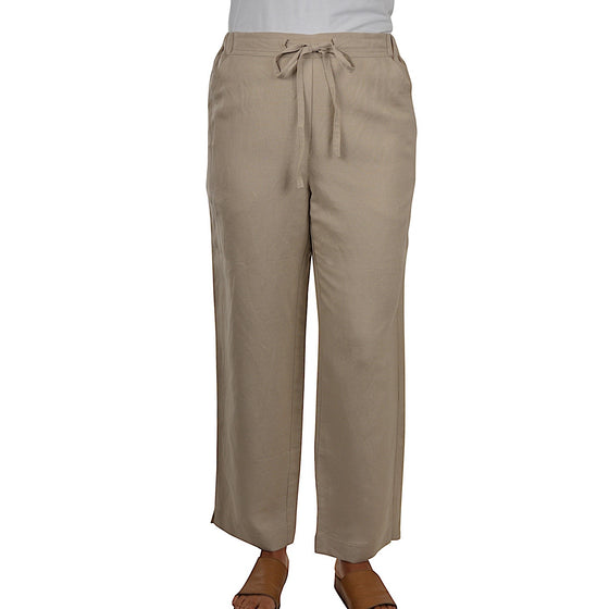 Thomas Cook Womens Shay Drawcord Linen Pants Taupe