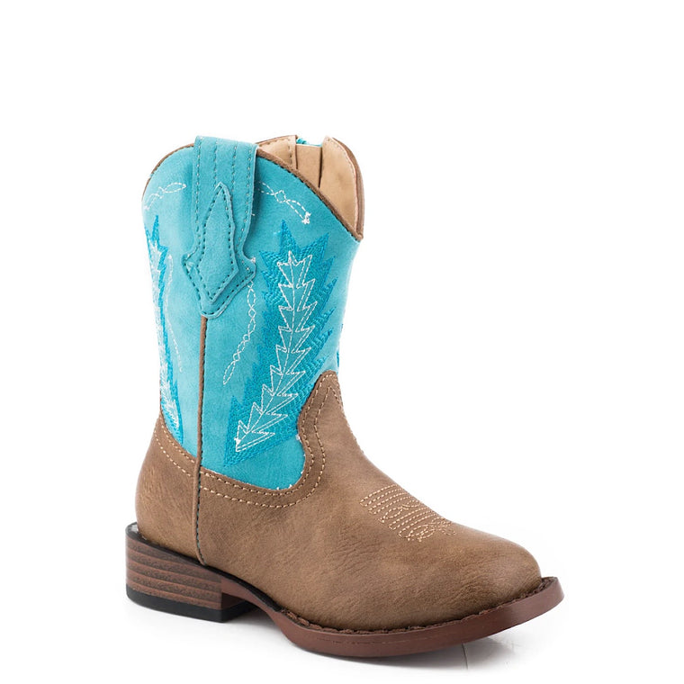 Roper TODDLER Billy Tan/Turquoise Boots