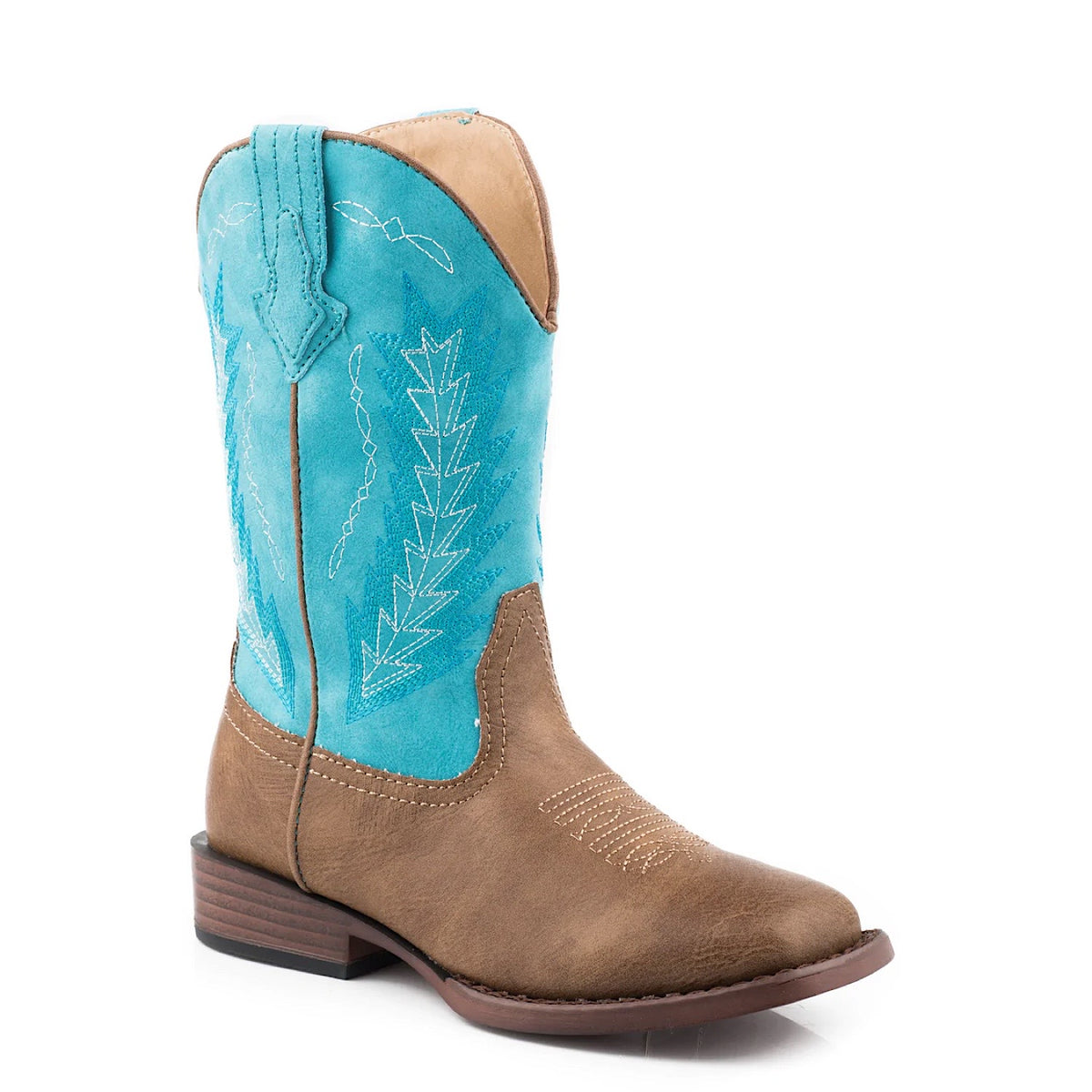 Roper LITTLE KIDS Billy Tan/Turquoise Boots