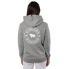 Ringers Western Signature Bull Women's Pullover Hoodie - Grey Marle with White Print