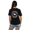 Ringers Western Signature Bull Women's Loose T-Shirt - Black with White Print