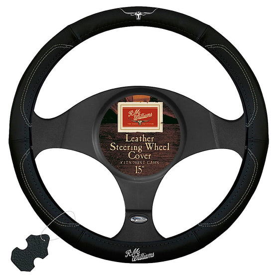 R.M.Williams Steering Wheel Cover 15" Black White