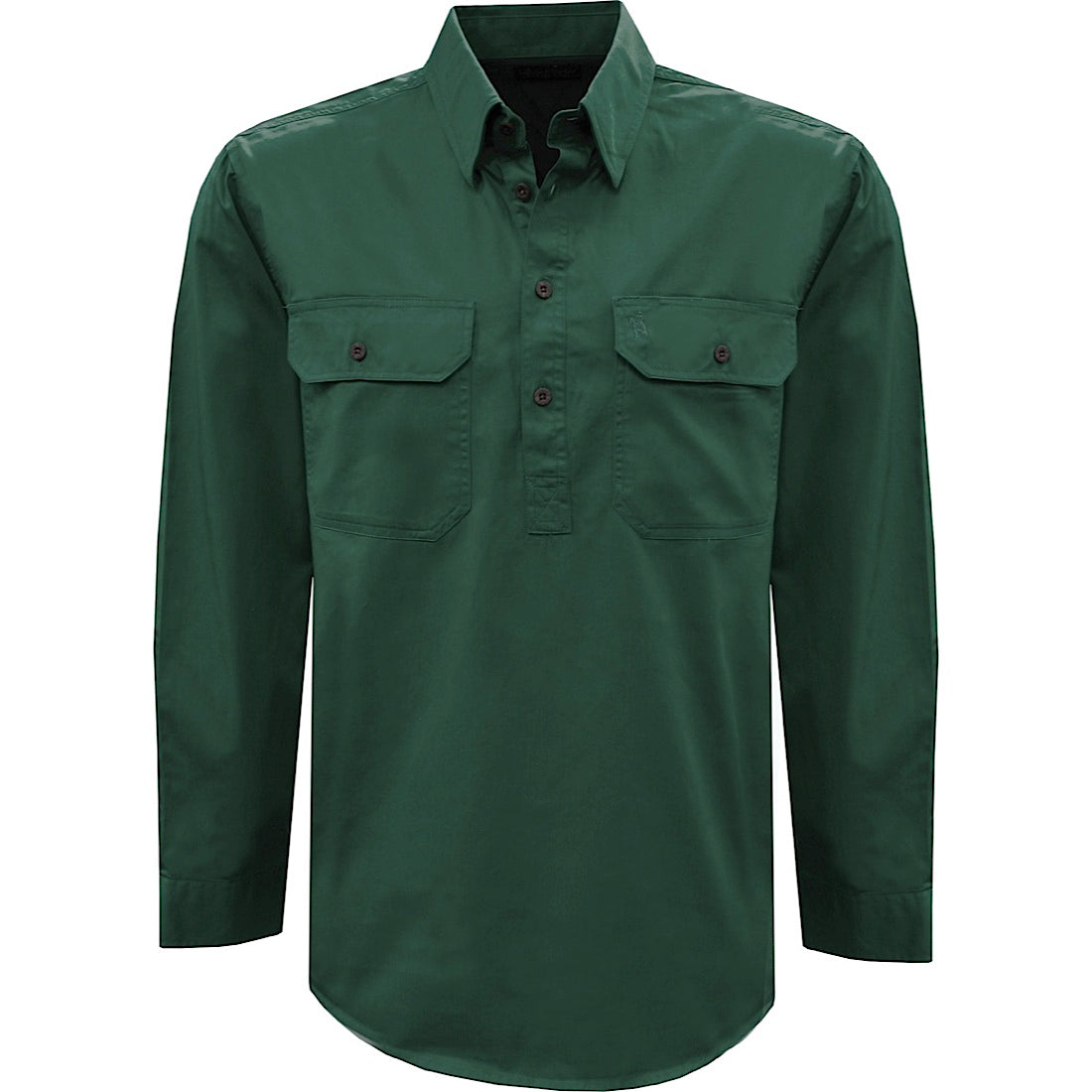 Thomas Cook Heavy Drill 1/2 Placket 2 Pocket Shirt Ivy Green