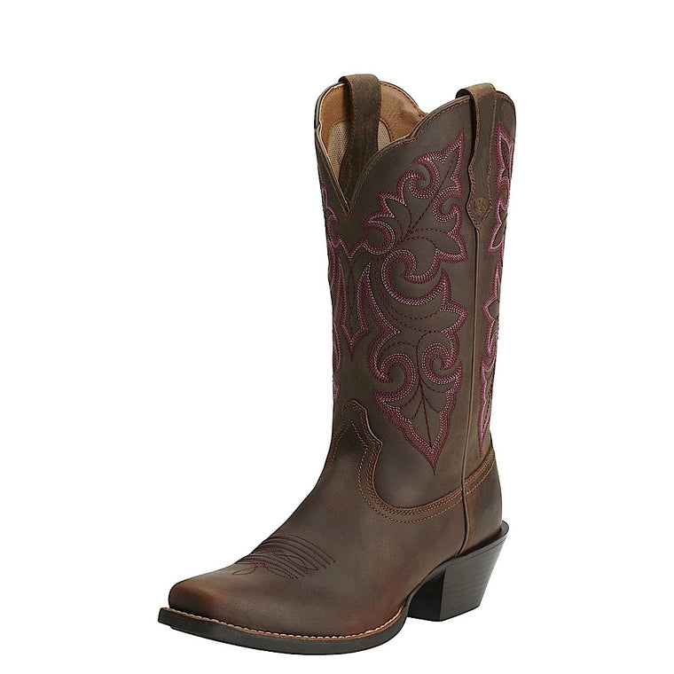 Ariat Womens Round Up Square Toe Powder Brown