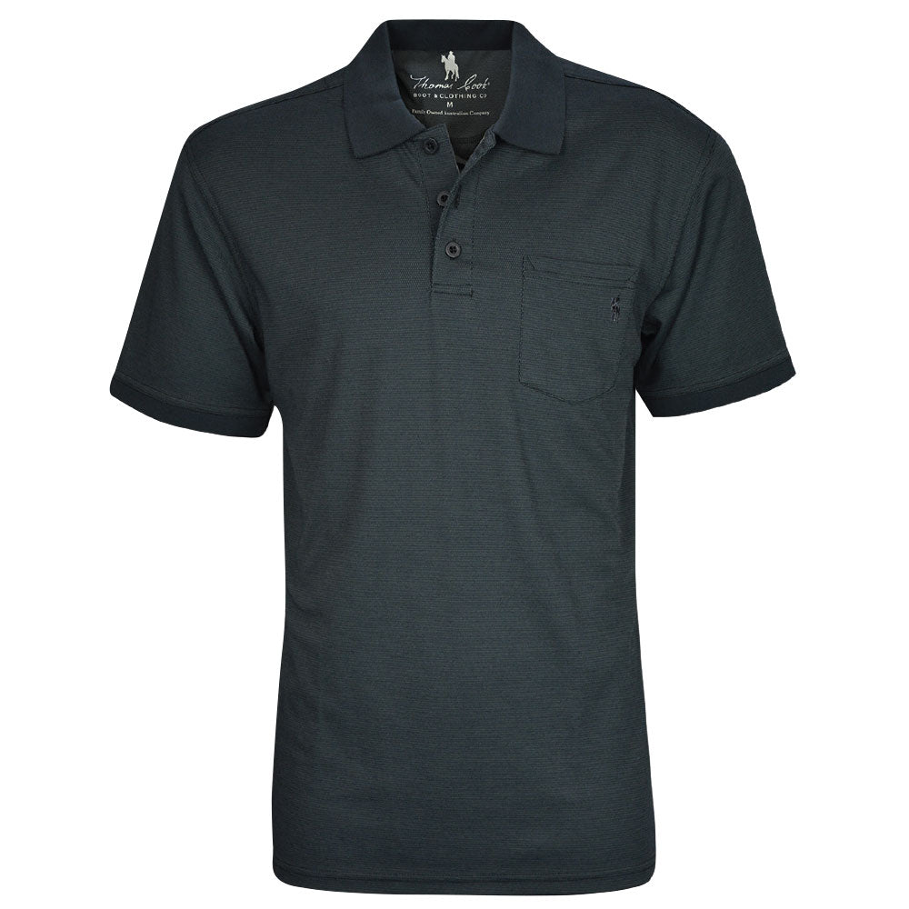 Thomas Cook Men's Bamboo 1 Pocket Polo - Dark Charcoal