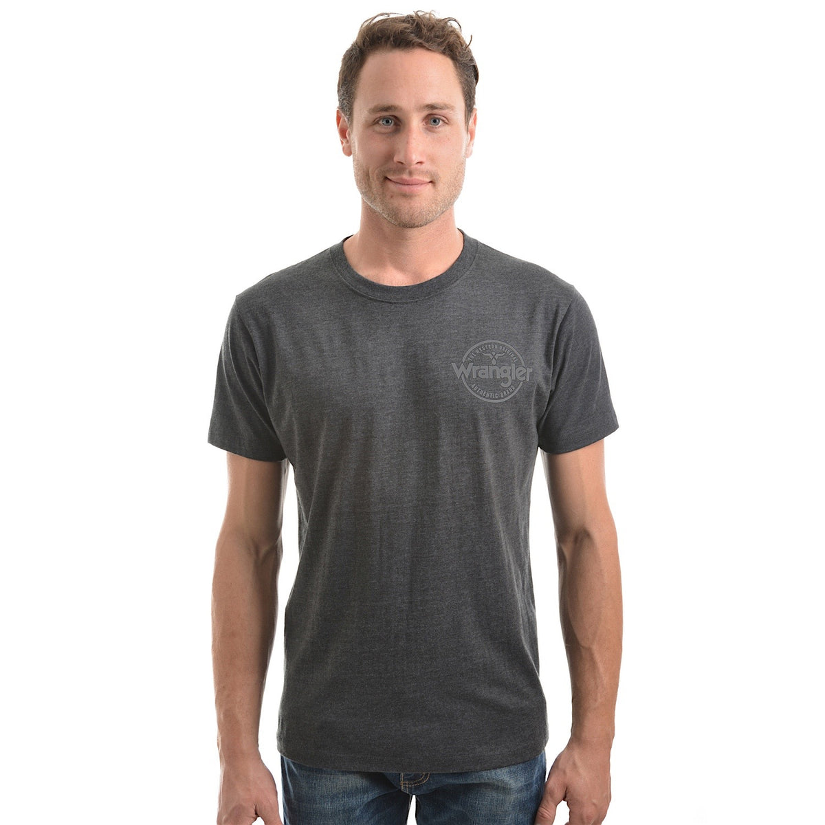 Wrangler Men's Angus Tee Charcoal Marle