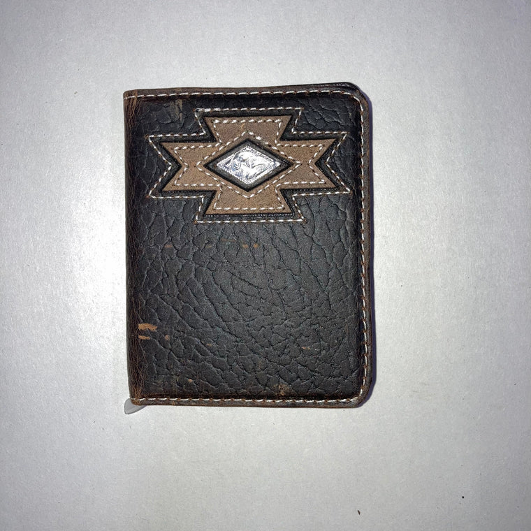 Ariat Bi Fold Flip Case Wallet Distressed Dark Brown A3519644