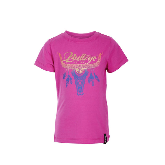 Bullzye Girl's Argyle S/S Tee Rose