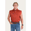 Ringers Western Rob Roy Men's Sleeveless Full Button Work Shirt - Terracotta