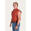 Ringers Western Rob Roy Men's Sleeveless Full Button Work Shirt - Terracotta