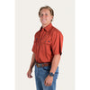 Ringers Western Pack Saddle Men's Short Sleeve Half Button Work Shirt - Terracotta
