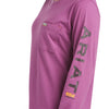 Ariat Womens Rebar Workman Logo LS T-Shirt Amethyst Blue/Purple Potion