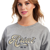 Ariat Womens REAL Cropped Sweatshirt - Heather Grey