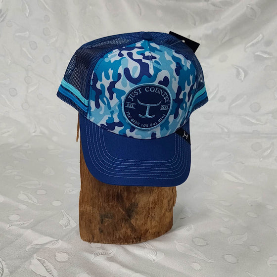 Just Country Camo Trucker Cap Cobalt
