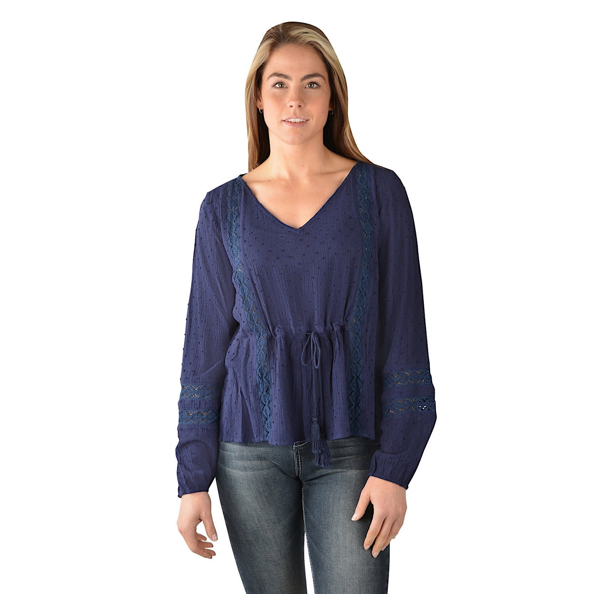 Pure Western Women's Ella-Mae Blouse-Navy