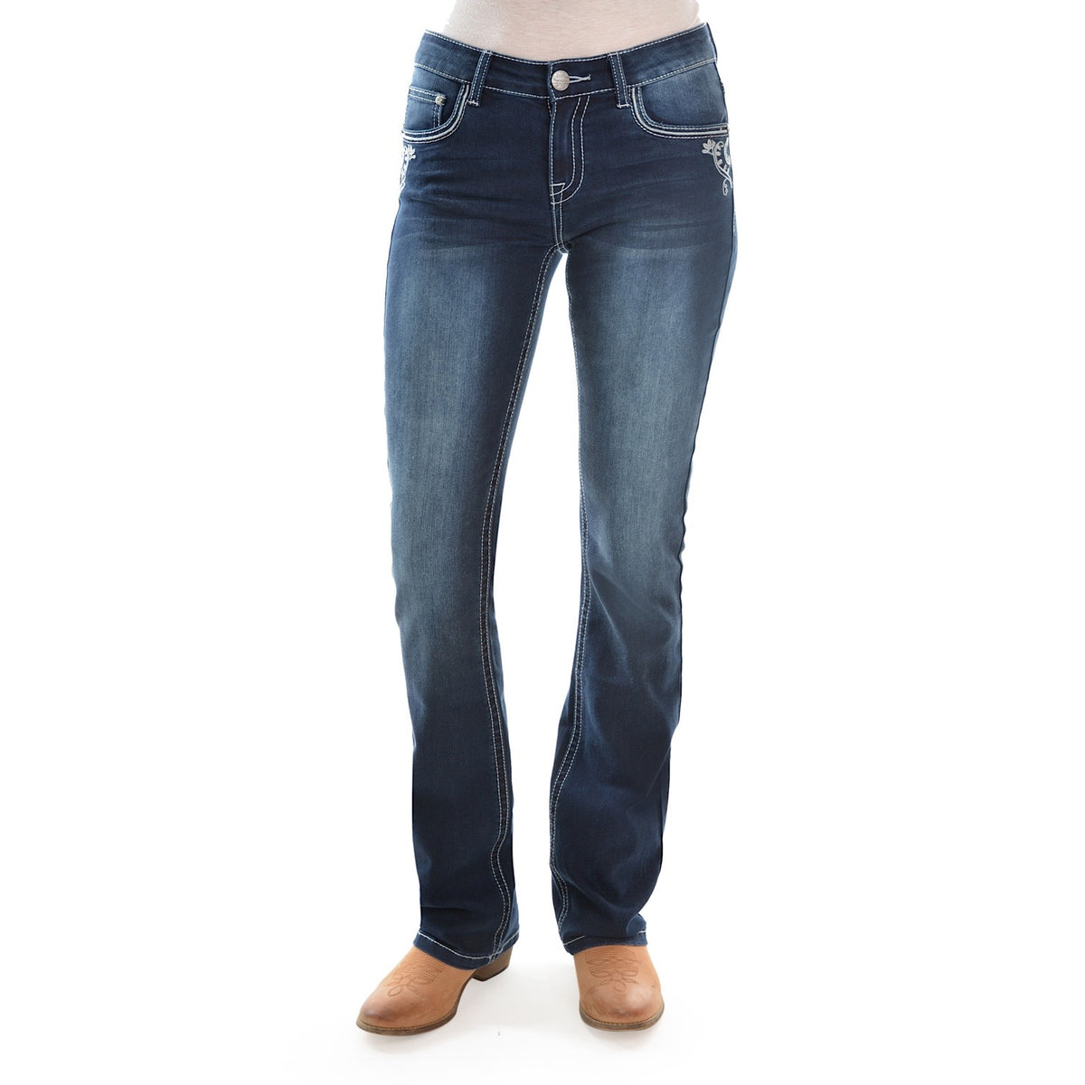 Pure Western Women's Rosie Boot Cut Jean 34" Leg Dark Night