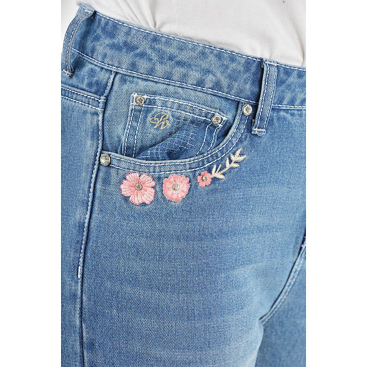 Pure Western Women's Hi Waist Flora Boot Cut Jean 32" Leg-Faded Blue