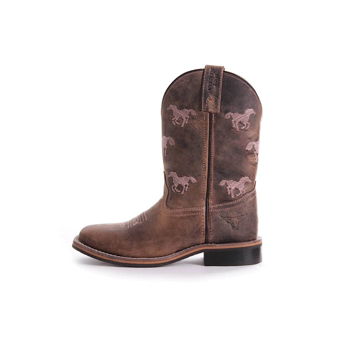 Pure Western CHILDRENS Selina Boot Oil Distress Brown