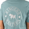 Ringers Western Signature Bull Women's Loose T-Shirt - Sea Green with Silver