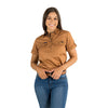 Ringers Western Jules Women's Half Button Short Sleeve Work Shirt - Rust