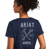 Ariat Womens Rebar Cotton Strong Wrench Graphic T-Shirt Navy Eclipse
